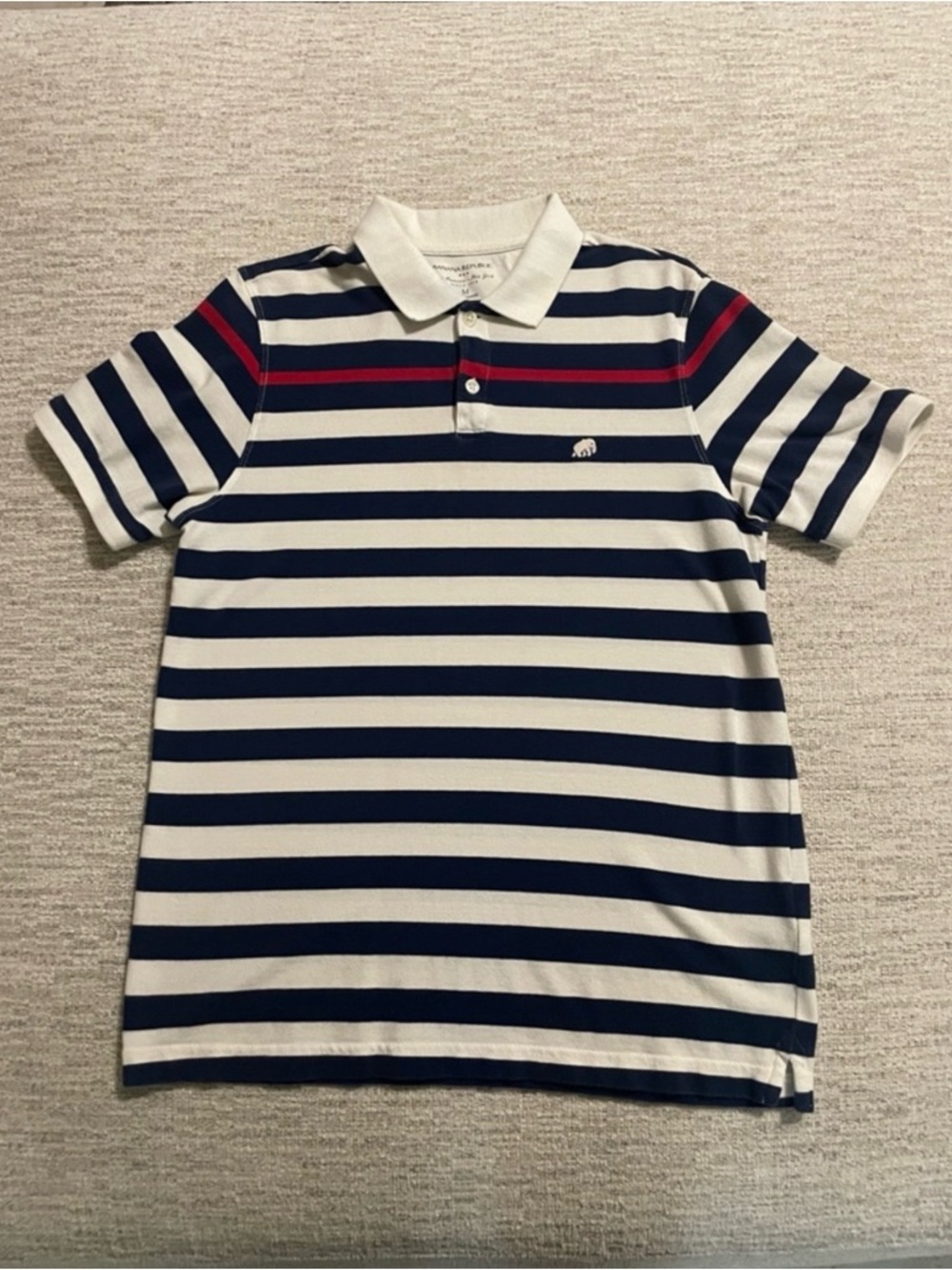 Banana Republic Navy, White & Red Striped Polo - Picture 2 of 8